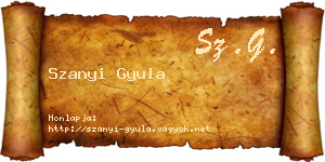 Szanyi Gyula névjegykártya